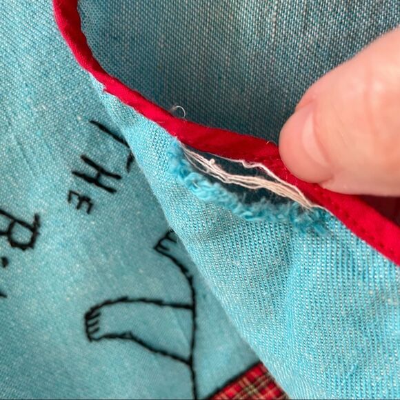 Vintage Homemade Hand Embroidered Apron and Hat - Picture 10 of 11